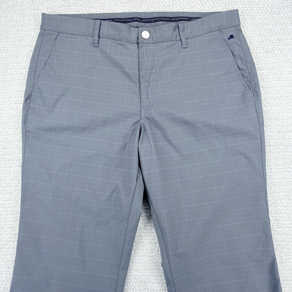 Bonobos Pants Mens 36x34 Gray Plaid Maide Golf Chino Straight Leg Performance